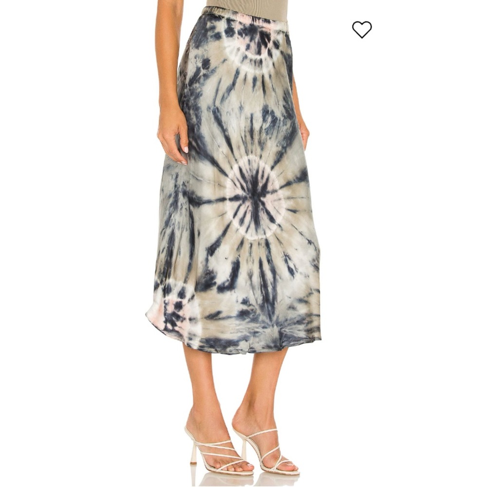 Young, Fabulous & Broke Feleity Skirt Tie-Dye Satin Midi Skirt (S) - Picture 1 of 8